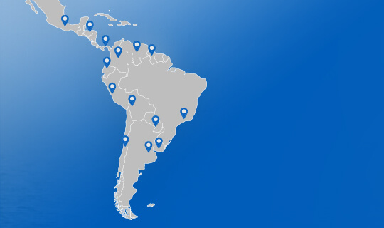 Mapa de América Latina donde operamos